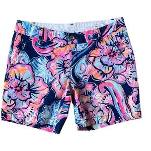 Lilly Pulitzer Nauti Navy Boho Bateau 7” Shorts Size 4